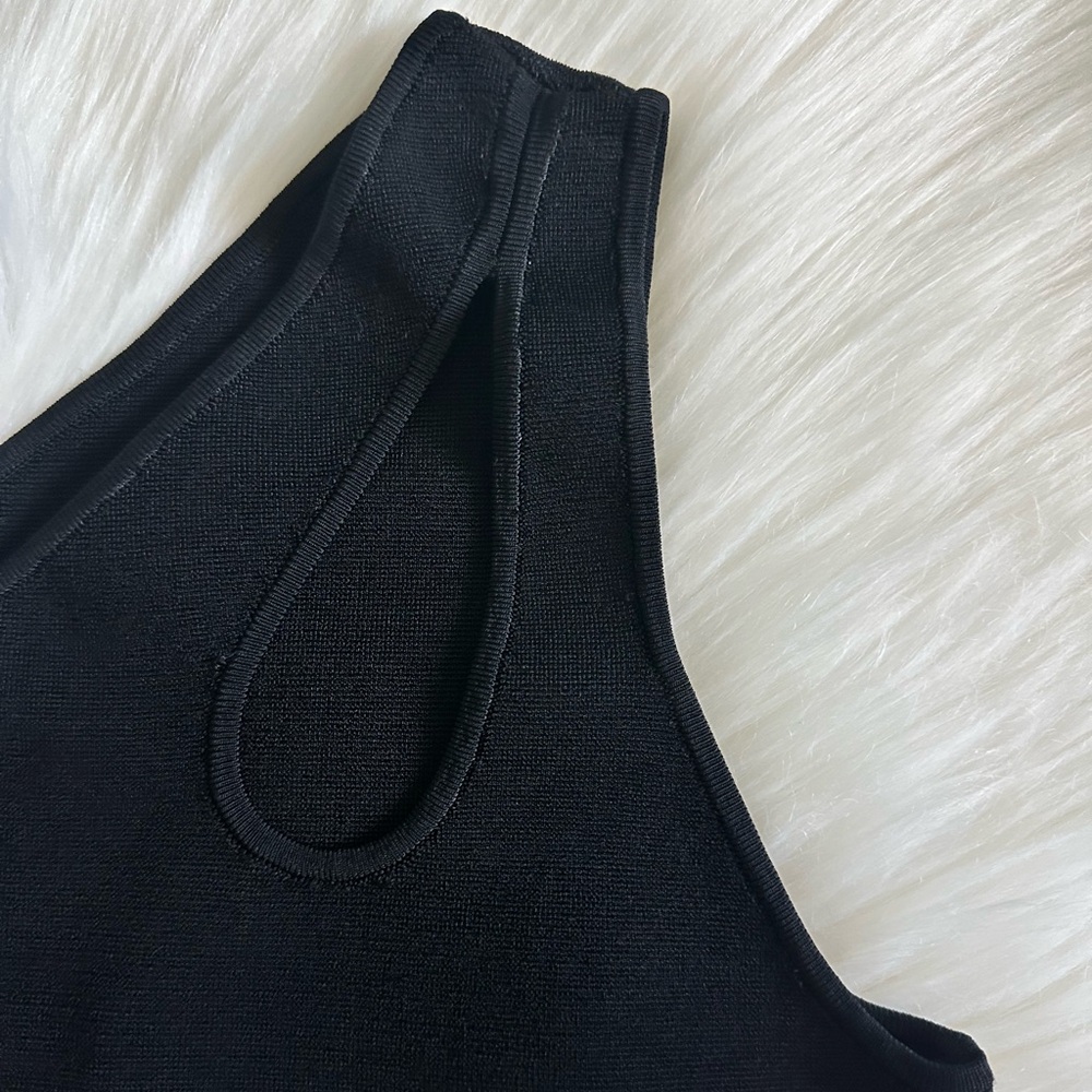 NWT Express Body Contour Black One-Shoulder Cut Out Fitted Top Summer Date Night - Picture 6 of 9